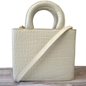 STAUD CONVERTIBLE CROC-EMBOSSED BAG